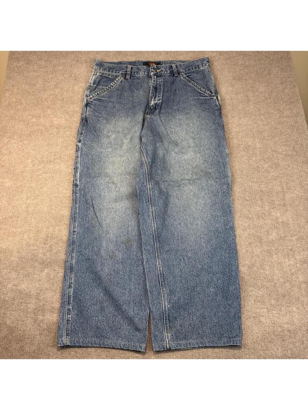 Vintage Y2K Route 66 Baggy Wide Leg Carpenter Jeans Men’s 36x29 Skater Grunge